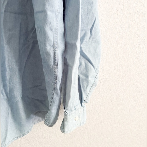 Vintage Woolrich Denim Button Down Embroidered Gardening Long Sleeve Shi… - Picture 2 of 6